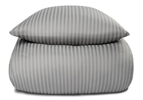 Billede af Sengetøj dobbeltdyne 200x200 cm - Lysegråt sengetøj i 100% Bomuldssatin - Borg Living sengelinned hos Shopdyner.dk